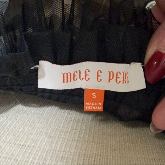 Sheer Mesh Puff balloon Sleeve Smocked Top Blouse- Small Gothic Edgy Emo Sexy - Picture 4 of 6